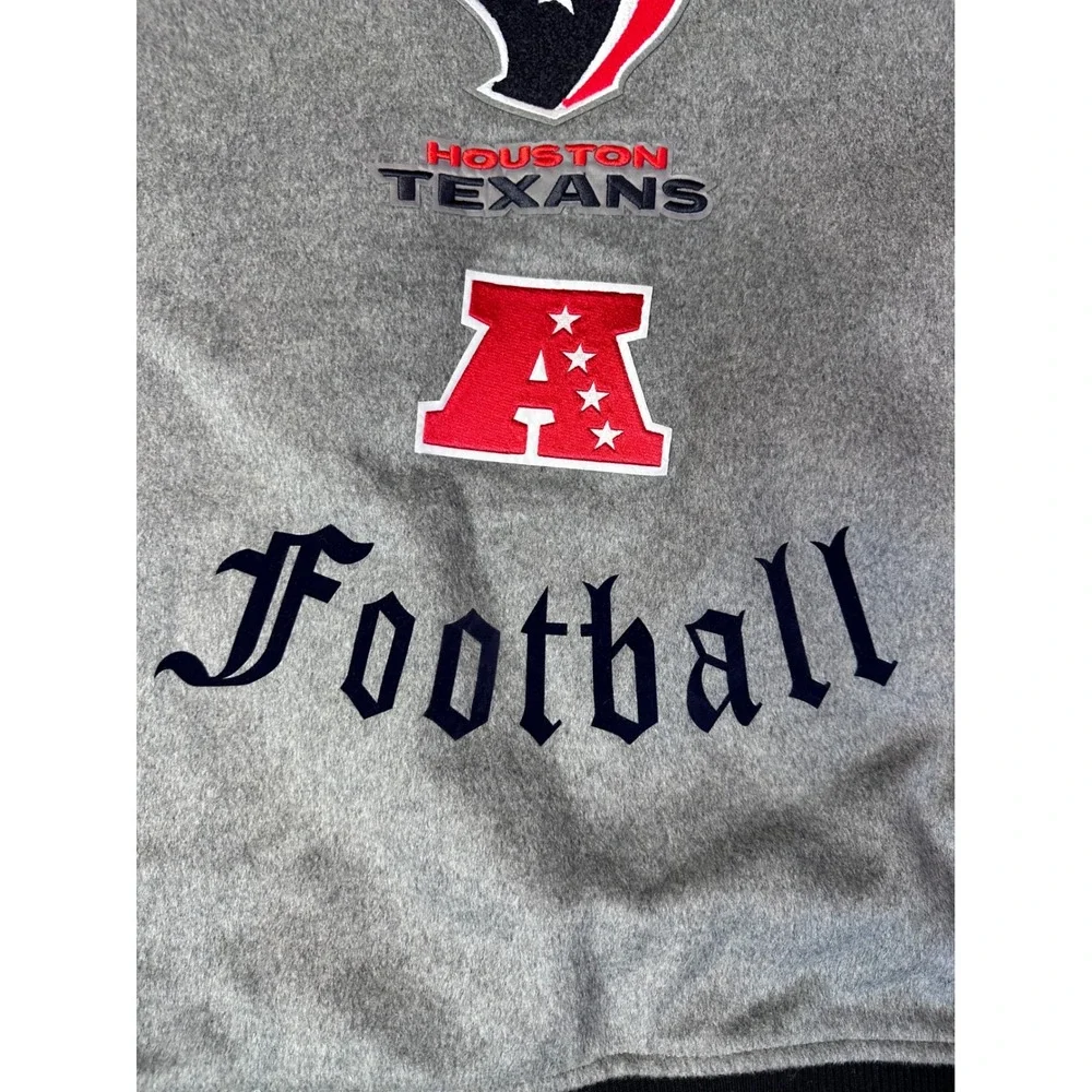 Pro Std‎ NFL Houston Texan Old English Wool Varsity Jacket XL Grey White